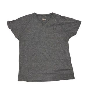 Under Armour gray short sleeve v neck t shirt. Size Medium.